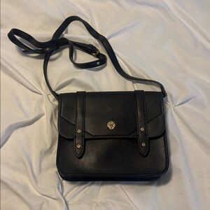 Anne Klein Black Crossbody Bag with‎ Gold Accents